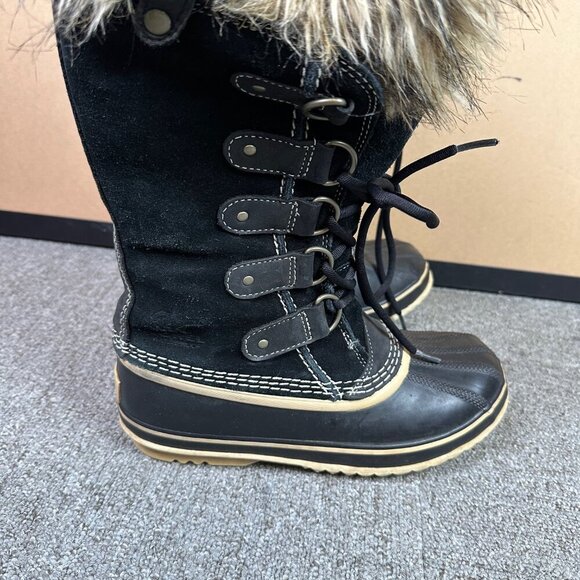 Sorel Joan of Arctic Snow Black Suede Waterproof Leather Womens Boots Size 7 - Picture 3 of 8